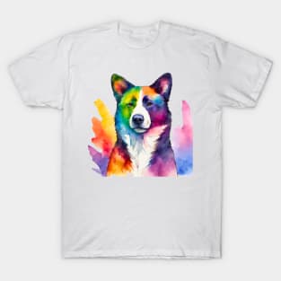 Karelian Bear Dog Watercolor Portrait T-Shirt